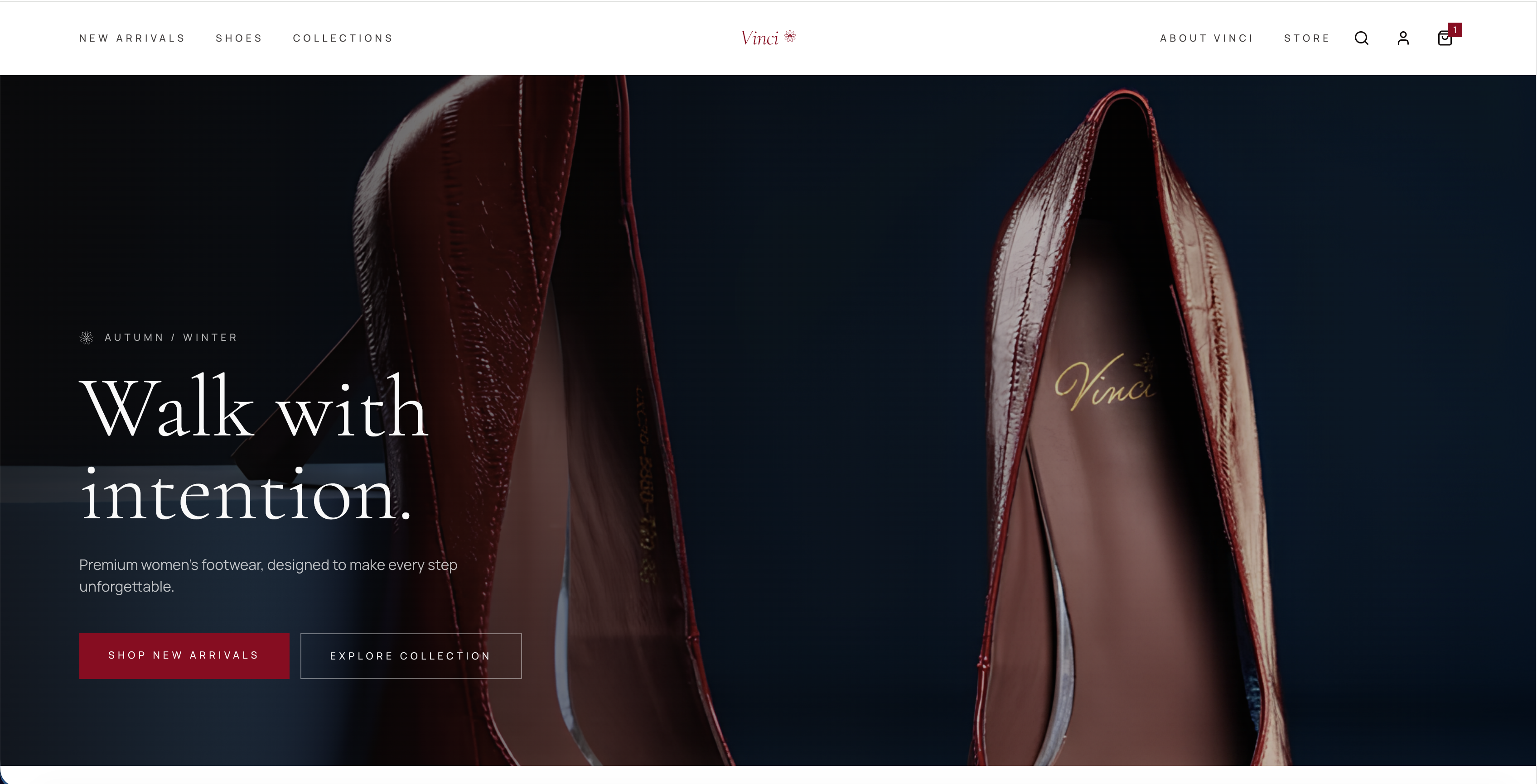 Vinci Shoes interface preview